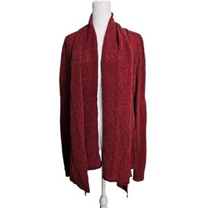 URU Women's Maroon Floral Textured 100% Washable Silk Button Front Swing Blouse